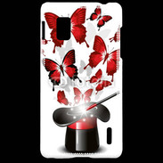 Coque LG Optimus G Papillons magiques rouges