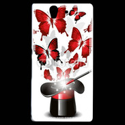 Coque Sony Xperia Z Papillons magiques rouges