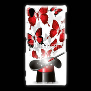 Coque Sony Xpéria Z1 Papillons magiques rouges