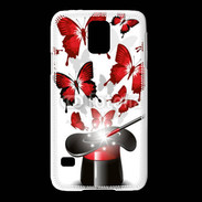 Coque Samsung Galaxy S5 Papillons magiques rouges