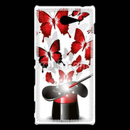 Coque Sony Xperia M2 Papillons magiques rouges