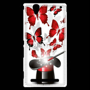 Coque Sony Xperia T2 Ultra Papillons magiques rouges