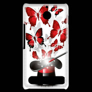 Coque Sony Xperia E1 Papillons magiques rouges