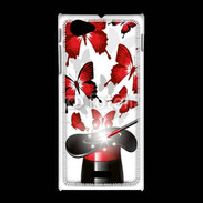 Coque Sony Xpéria J Papillons magiques rouges