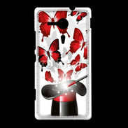 Coque Sony Xpéria SP Papillons magiques rouges
