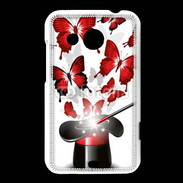 Coque HTC Desire 200 Papillons magiques rouges