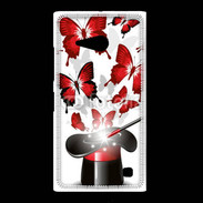 Coque Nokia Lumia 735 Papillons magiques rouges