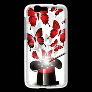 Coque Huawei Ascend G7 Papillons magiques rouges