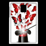 Coque Blackberry Passport Papillons magiques rouges