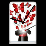 Pendule de bureau Papillons magiques rouges