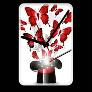 Grande pendule murale Papillons magiques rouges