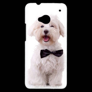 Coque HTC One Bichon avec noeud papillon