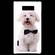 Coque LG Optimus L7 Bichon avec noeud papillon