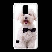 Coque Samsung Galaxy S5 Bichon avec noeud papillon