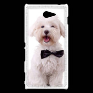 Coque Sony Xperia M2 Bichon avec noeud papillon