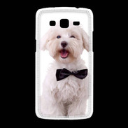 Coque Samsung Galaxy Grand2 Bichon avec noeud papillon