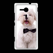 Coque Sony Xpéria SP Bichon avec noeud papillon