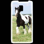 Coque LG P990 Cheval noir et blanc 5