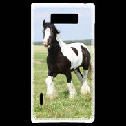 Coque LG Optimus L7 Cheval noir et blanc 5