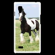 Coque LG Optimus L9 Cheval noir et blanc 5