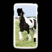 Coque LG L5 2 Cheval noir et blanc 5