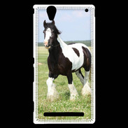 Coque Sony Xperia T2 Ultra Cheval noir et blanc 5