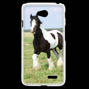 Coque LG L70 Cheval noir et blanc 5
