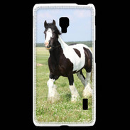 Coque LG F6 Cheval noir et blanc 5