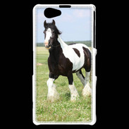 Coque Sony Xperia Z1 Compact Cheval noir et blanc 5