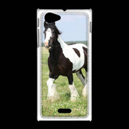 Coque Sony Xpéria J Cheval noir et blanc 5