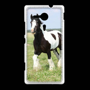 Coque Sony Xpéria SP Cheval noir et blanc 5
