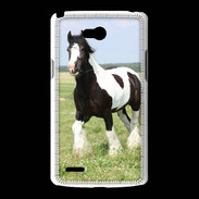 Coque LG L80 Cheval noir et blanc 5