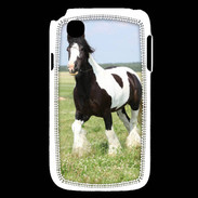 Coque LG L40 Cheval noir et blanc 5