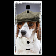 Coque Sony Xperia T Beagle avec casquette