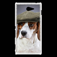 Coque Sony Xperia M2 Beagle avec casquette