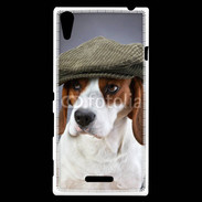 Coque Sony Xperia T3 Beagle avec casquette