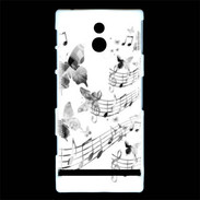 Coque Sony Xperia P Dessin de note de musique en noir et blanc 75