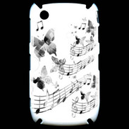 Coque Blackberry 8520 Dessin de note de musique en noir et blanc 75