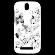 Coque HTC One SV Dessin de note de musique en noir et blanc 75