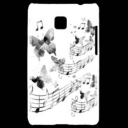 Coque LG Optimus L3 II Dessin de note de musique en noir et blanc 75