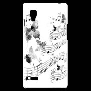 Coque LG Optimus L9 Dessin de note de musique en noir et blanc 75