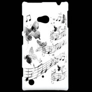 Coque Nokia Lumia 720 Dessin de note de musique en noir et blanc 75