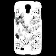 Coque Samsung Galaxy S4 Dessin de note de musique en noir et blanc 75