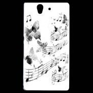 Coque Sony Xperia Z Dessin de note de musique en noir et blanc 75