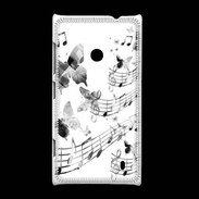 Coque Nokia Lumia 520 Dessin de note de musique en noir et blanc 75