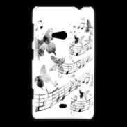 Coque Nokia Lumia 625 Dessin de note de musique en noir et blanc 75