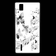 Coque Huawei Ascend P2 Dessin de note de musique en noir et blanc 75