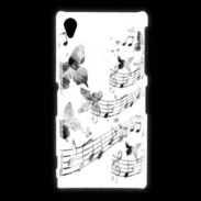 Coque Sony Xpéria Z1 Dessin de note de musique en noir et blanc 75