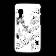 Coque LG L5 2 Dessin de note de musique en noir et blanc 75