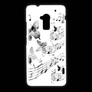 Coque HTC One Max Dessin de note de musique en noir et blanc 75